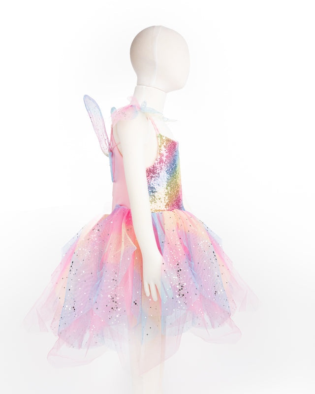 Great Pretenders - Rainbow Fairy Dress with Wings - Size 3-4