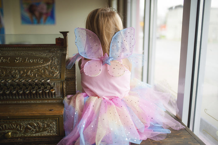 Great Pretenders - Rainbow Fairy Dress with Wings - Size 3-4