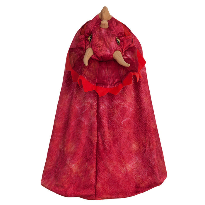 Great Pretenders - Red Triceratops Hooded Cape - Size 4-5