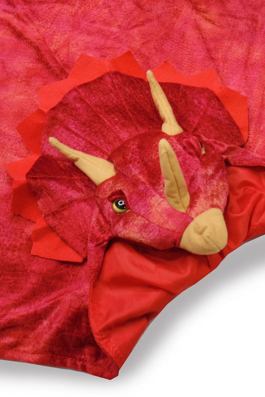 Great Pretenders - Red Triceratops Hooded Cape - Size 4-5