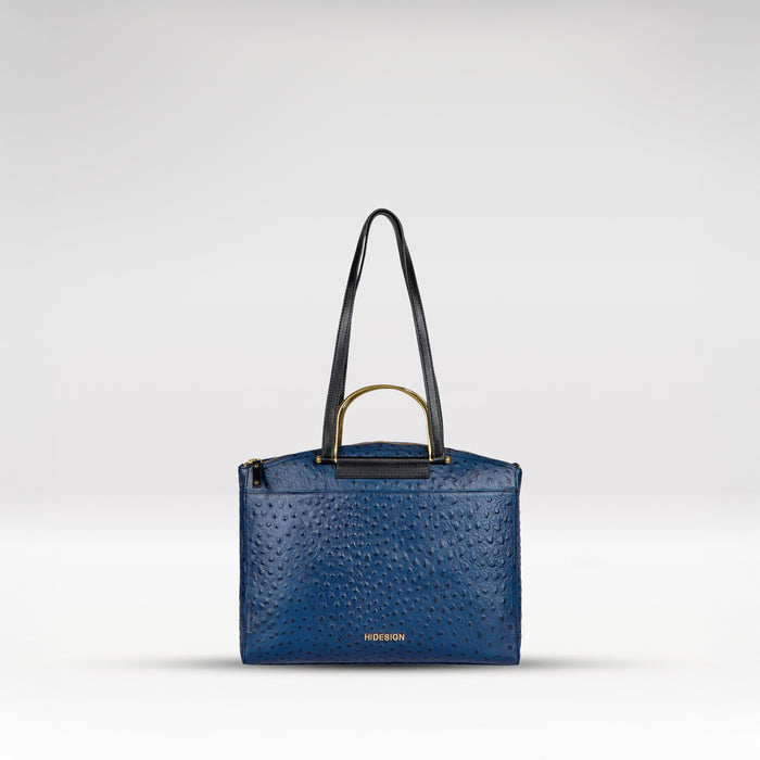 Greta 01 Blue Leather Shoulder Bag