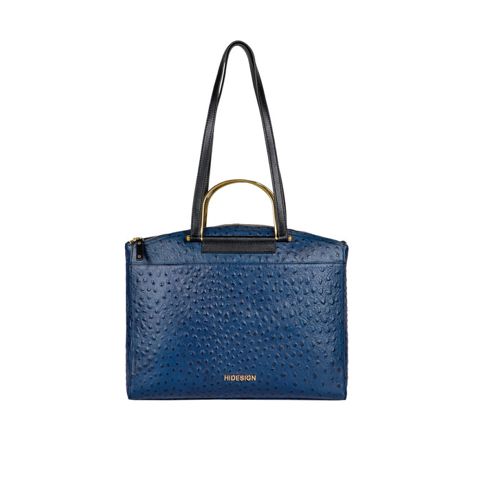 Greta 01 Blue Leather Shoulder Bag