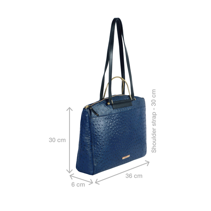 Greta 01 Blue Leather Shoulder Bag