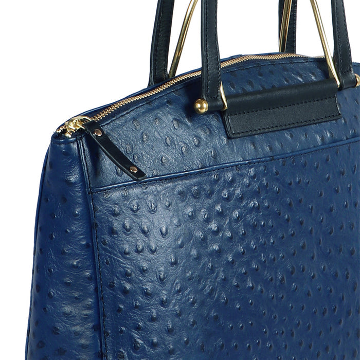 Greta 01 Blue Leather Shoulder Bag