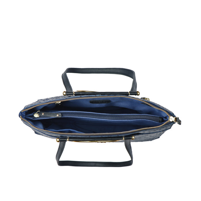 Greta 01 Blue Leather Shoulder Bag