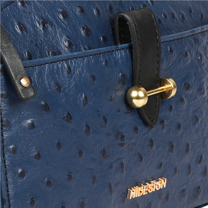 Greta 02 Blue Leather Sling Bag