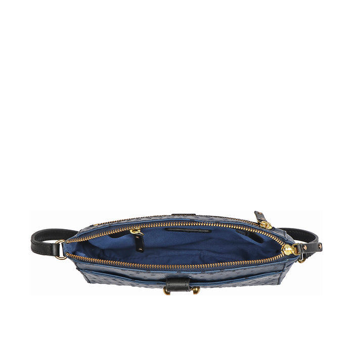 Greta 02 Blue Leather Sling Bag