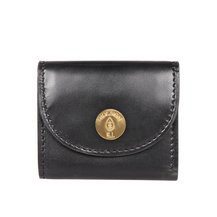 Growth - W1 Black Leather Trifold Wallet