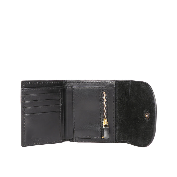 Growth - W1 Black Leather Trifold Wallet