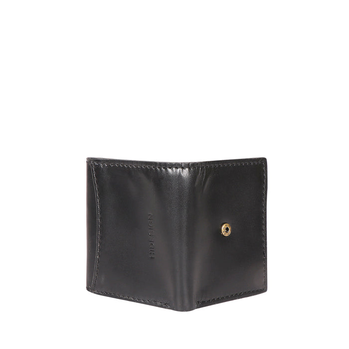 Growth - W1 Black Leather Trifold Wallet