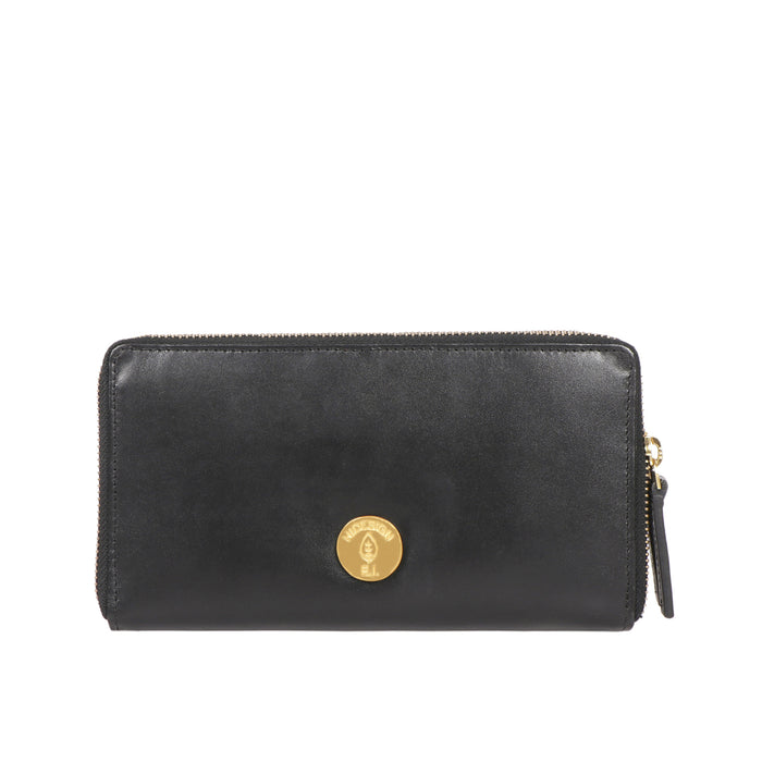 Growth - W3 Black Leather Zip Around Wallet