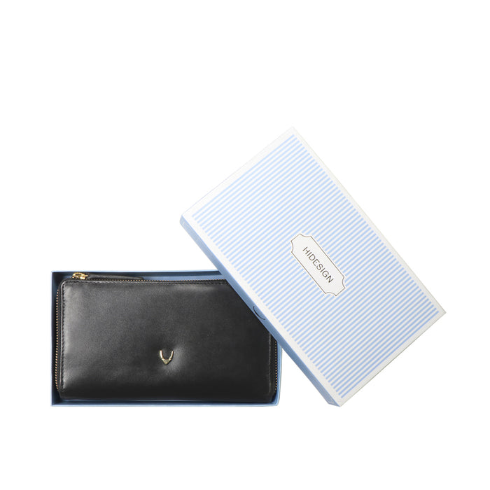 Growth - W3 Black Leather Zip Around Wallet