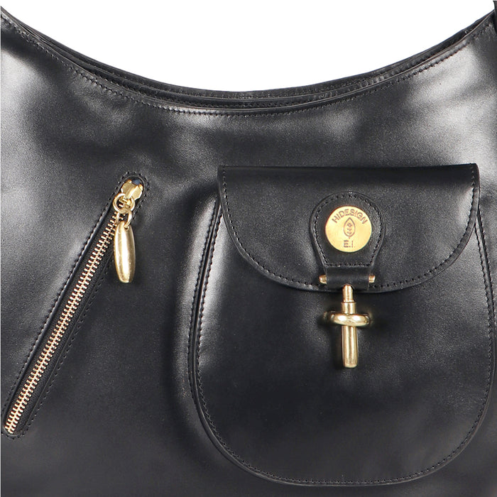 Growth 01 Black Leather Shoulder Bag