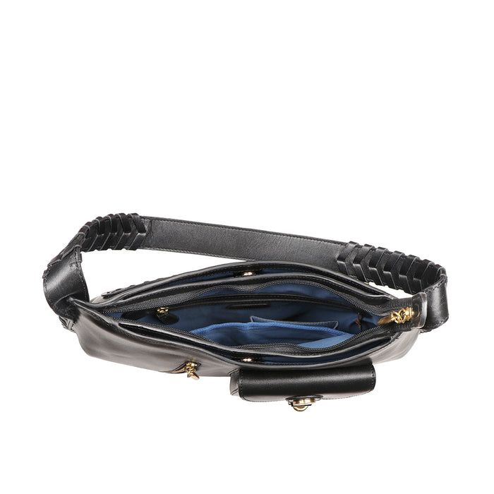 Growth 01 Black Leather Shoulder Bag