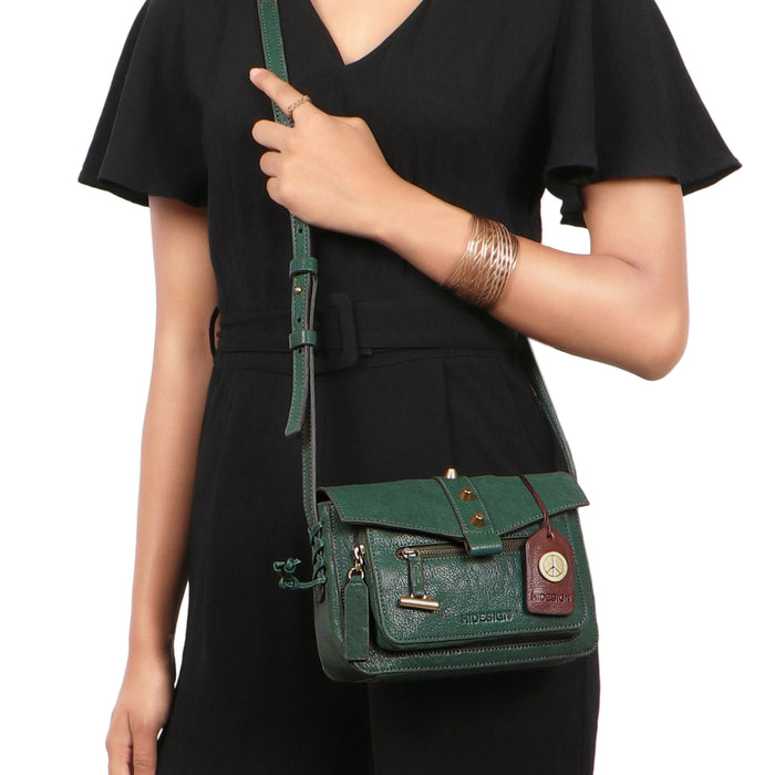 Guevara 01 Green Leather Sling Bag
