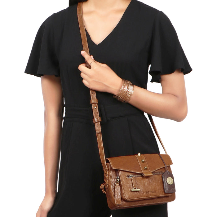 Guevara 01 Orange Leather Sling Bag