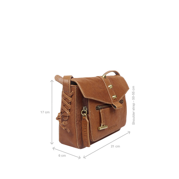Guevara 01 Orange Leather Sling Bag