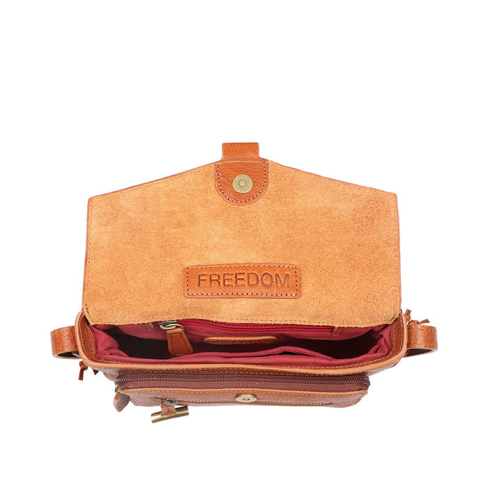 Guevara 01 Orange Leather Sling Bag