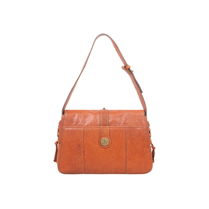 Guevara 02 Orange Leather Shoulder Bag