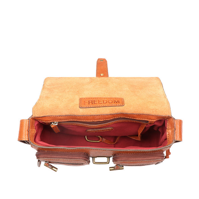 Guevara 02 Orange Leather Shoulder Bag