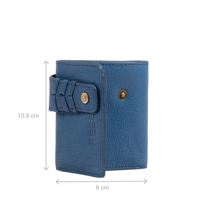 Guevara W1 Blue Leather Trifold Wallet