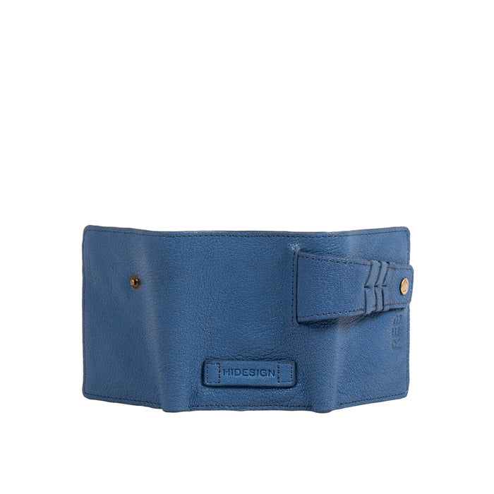 Guevara W1 Blue Leather Trifold Wallet