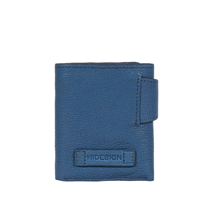 Guevara W1 Blue Leather Trifold Wallet