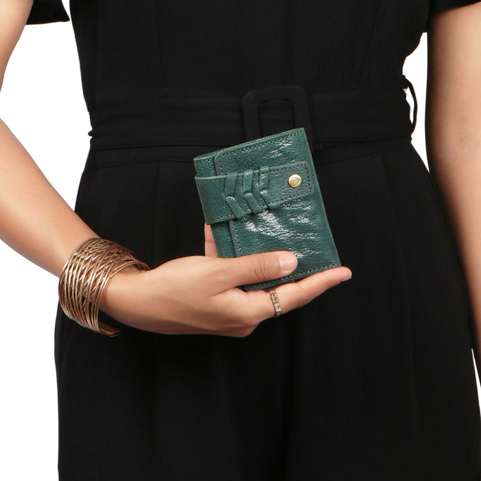Guevara W1 Green Leather Trifold Wallet
