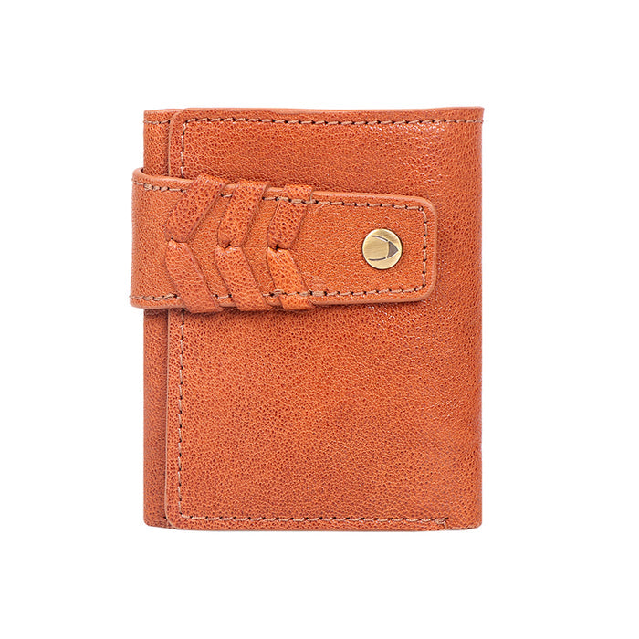 Guevara W1 Orange Leather Trifold Wallet