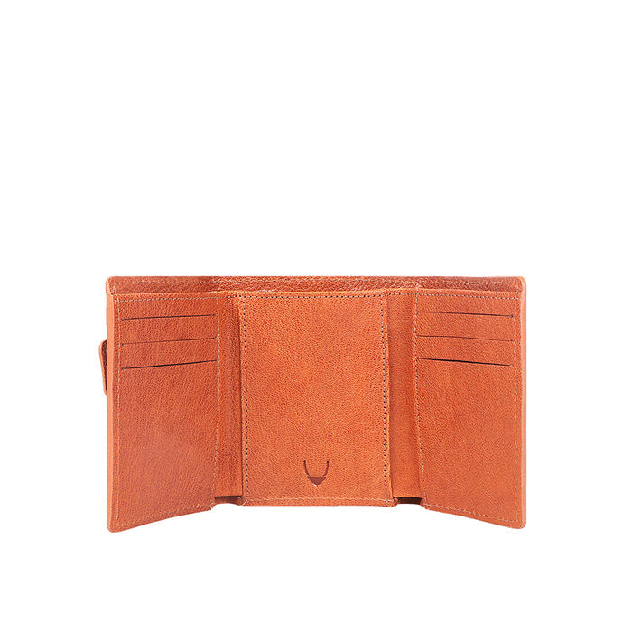 Guevara W1 Orange Leather Trifold Wallet