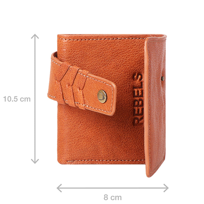 Guevara W1 Orange Leather Trifold Wallet