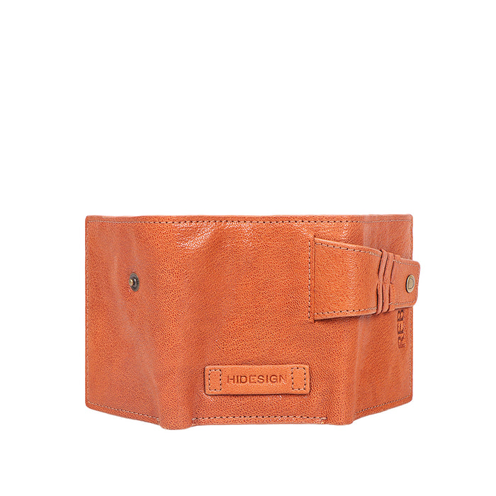Guevara W1 Orange Leather Trifold Wallet