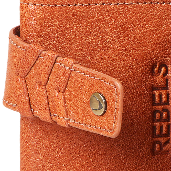 Guevara W1 Orange Leather Trifold Wallet