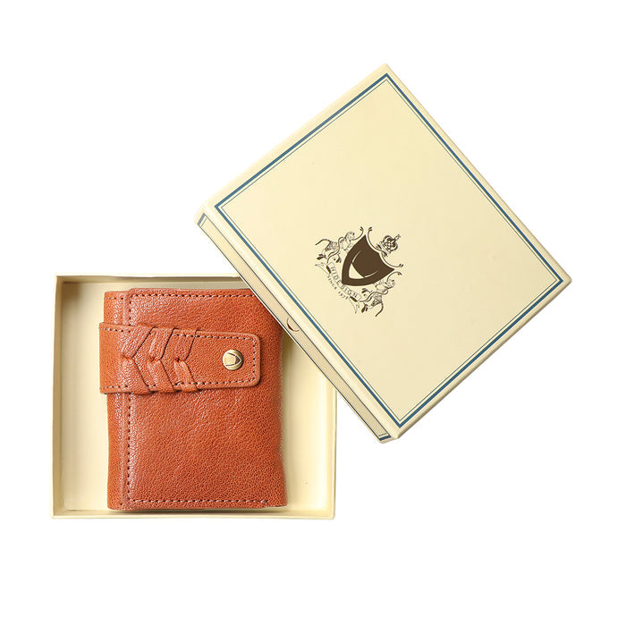 Guevara W1 Orange Leather Trifold Wallet