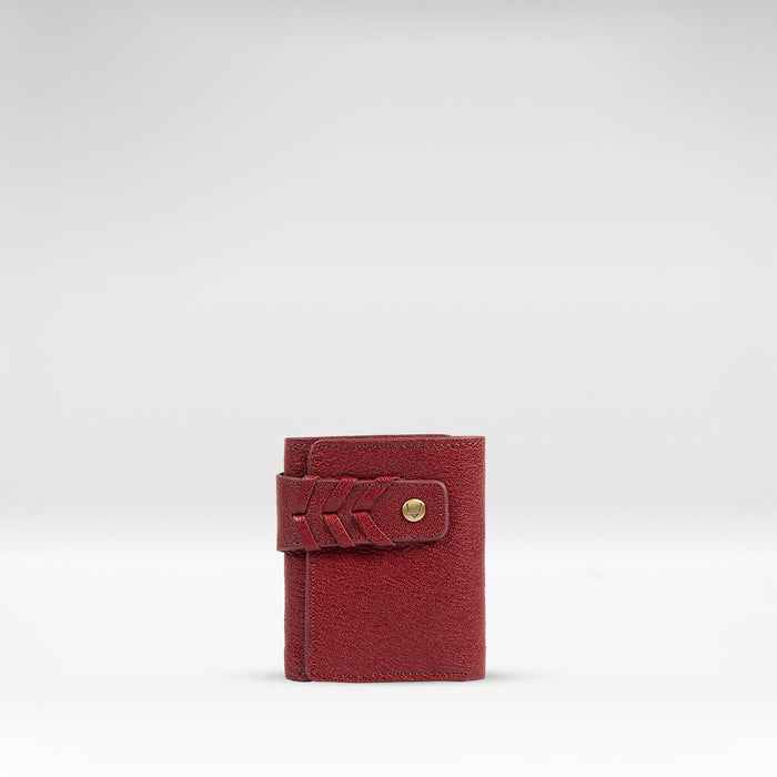 Guevara W1 Red Leather Trifold Wallet
