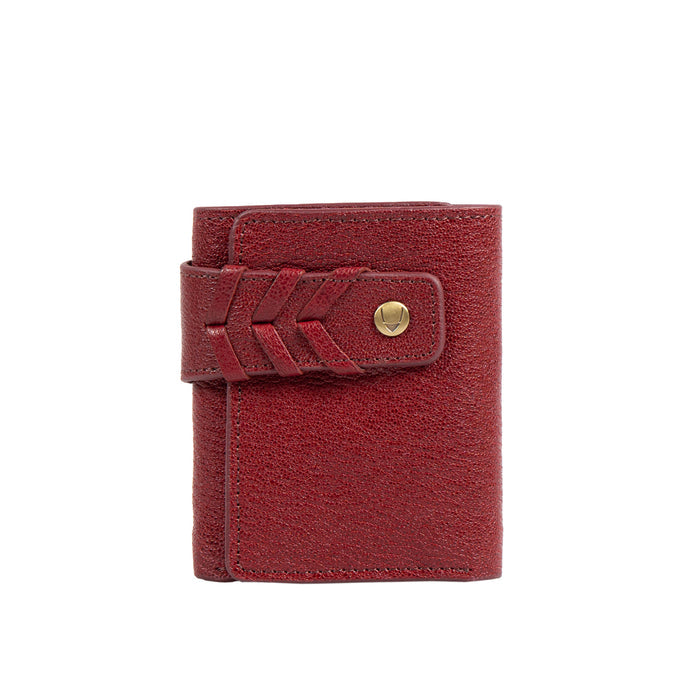 Guevara W1 Red Leather Trifold Wallet