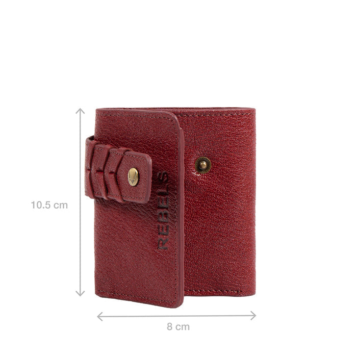 Guevara W1 Red Leather Trifold Wallet