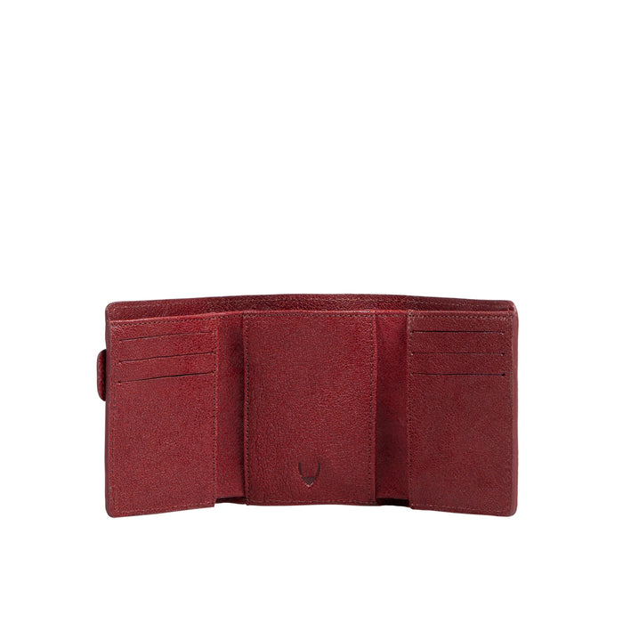 Guevara W1 Red Leather Trifold Wallet