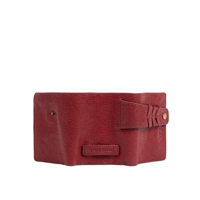 Guevara W1 Red Leather Trifold Wallet