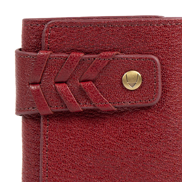 Guevara W1 Red Leather Trifold Wallet