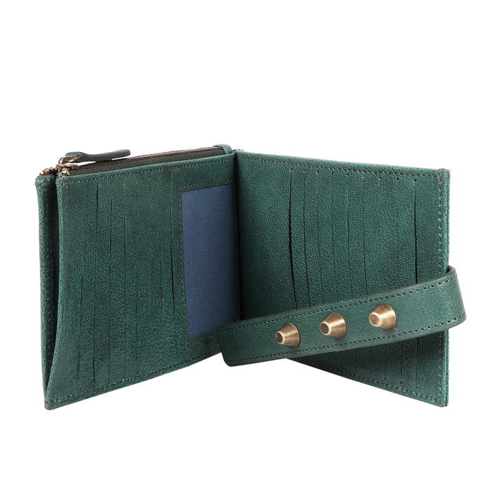 Guevara W2 Green Leather Bi-Fold Wallet