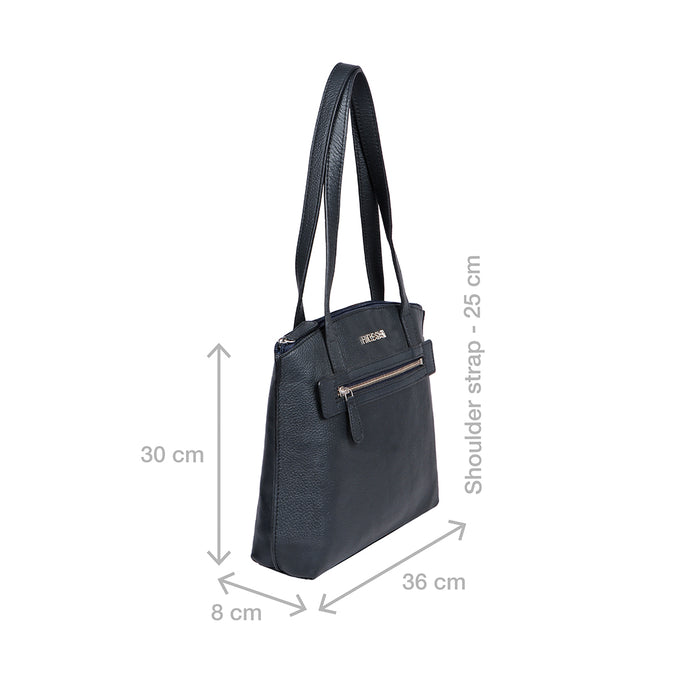 Guyana 02 Blue Leather Tote Bag