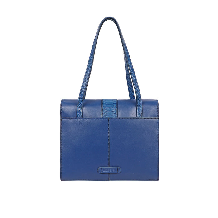 Gwen 01 Blue Leather Shoulder Bag