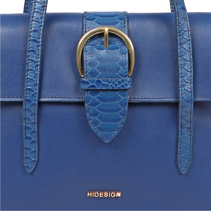 Gwen 01 Blue Leather Shoulder Bag