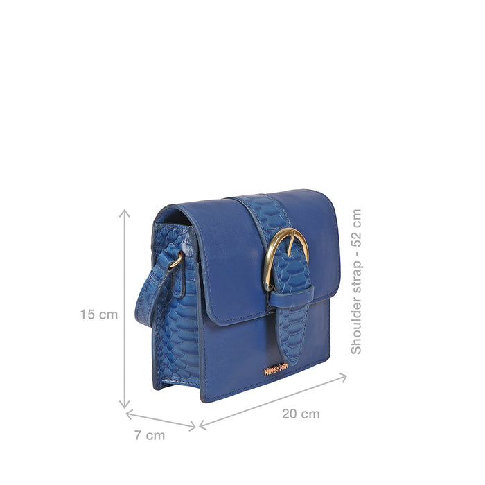 Gwen 02 Blue Leather Sling Bag