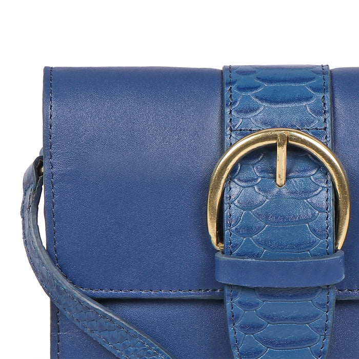 Gwen 02 Blue Leather Sling Bag