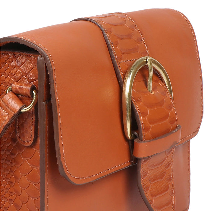 Gwen 02 Orange Leather Sling Bag