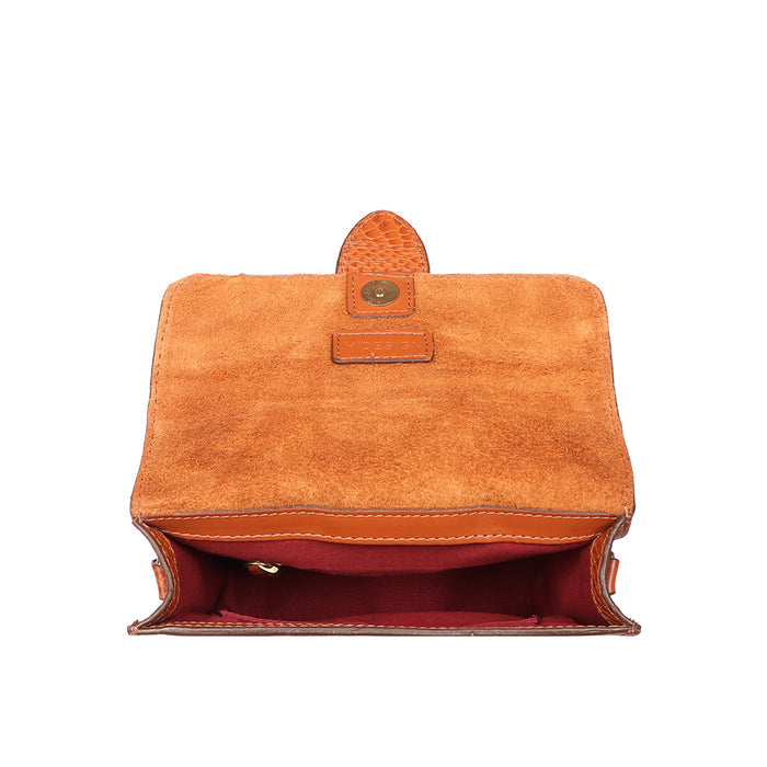 Gwen 02 Orange Leather Sling Bag