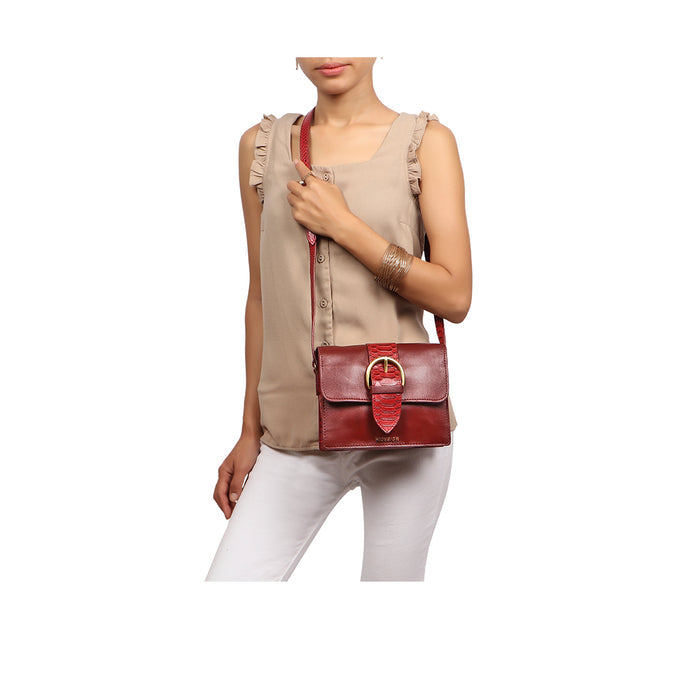 Gwen 02 Red Leather Sling Bag