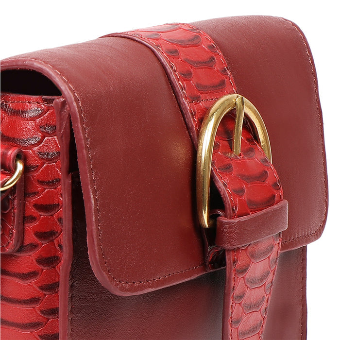 Gwen 02 Red Leather Sling Bag